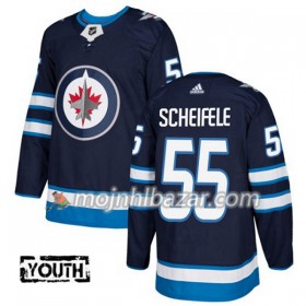 Dresovi Winnipeg Jets Mark Scheifele 55 Adidas 2017-2018 Navy Plava Authentic - Dječji